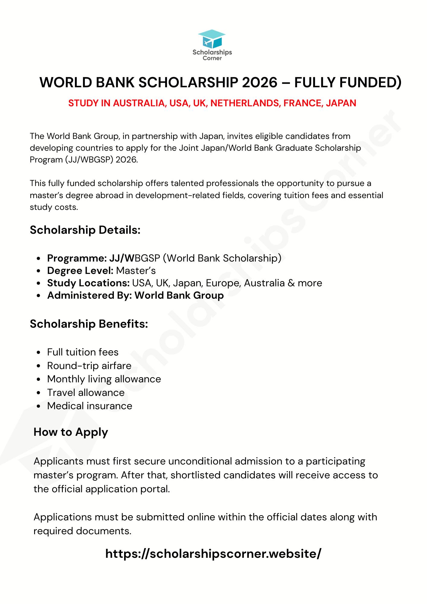 World Bank Scholarship